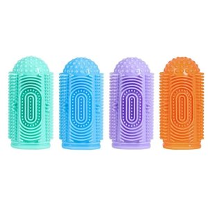 Finger Tooth Brushing Baby Toothbrush 4 Piece with 4 Travel Storage Case