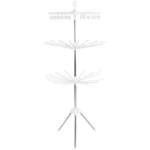 Collapsible Stainless Steel Towel Clothes Drying Rack - White
