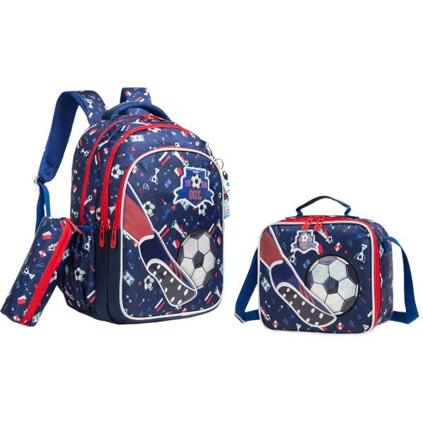 3 Pcs School Backpack Set with Lunch Bag &amp; Pencil Case for Kids