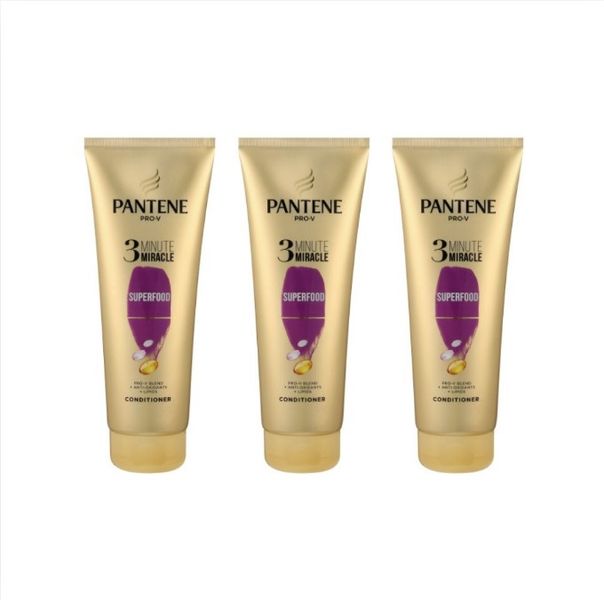 Pantene Pro-V 3 Minute Miracle Superfood Conditioner 200ml - Pack of 3