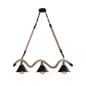 Beautiful Rope With Black Ceiling Light - Ideal Furniture Decor Accessory