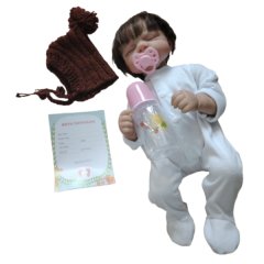19 Inch Soft Touch Silicone Sleeping Reborn Baby with Rooted Hair