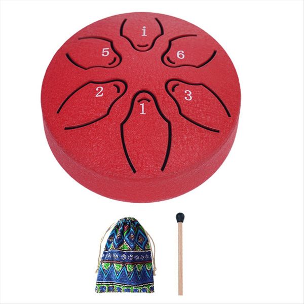 6 Notes 3 Inches Chakra Tank Drum Percussion Padded Mallets Darkgreen