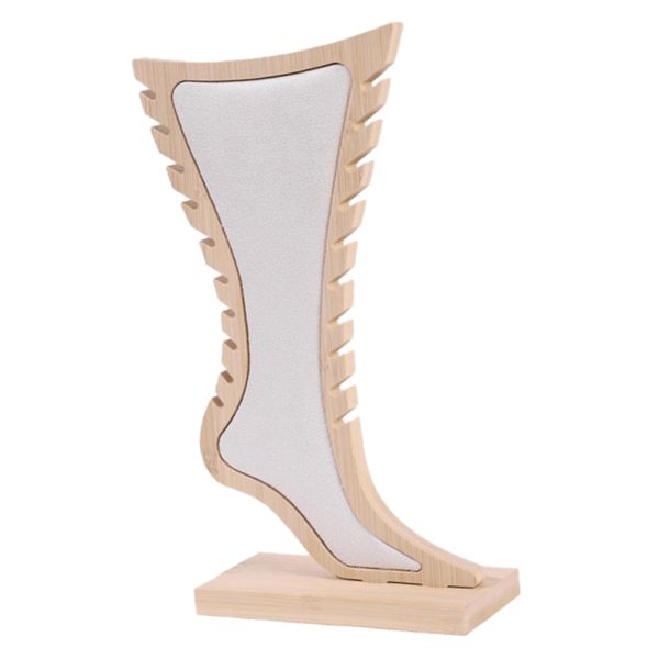 Decor Wooden Foot Shaped Jewellery Necklace Display Stand 32cm