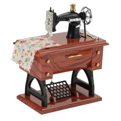 Toys Mini Decorative Retro Vintage Style Sewing Machine Music Box - 16cm