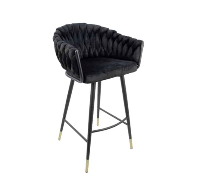 Braided Velvet Bar Chair