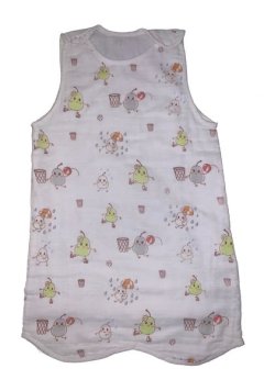 Olive Tree - 4 Layer Muslin Sleeveless Summer Sleeping Bag - Pear