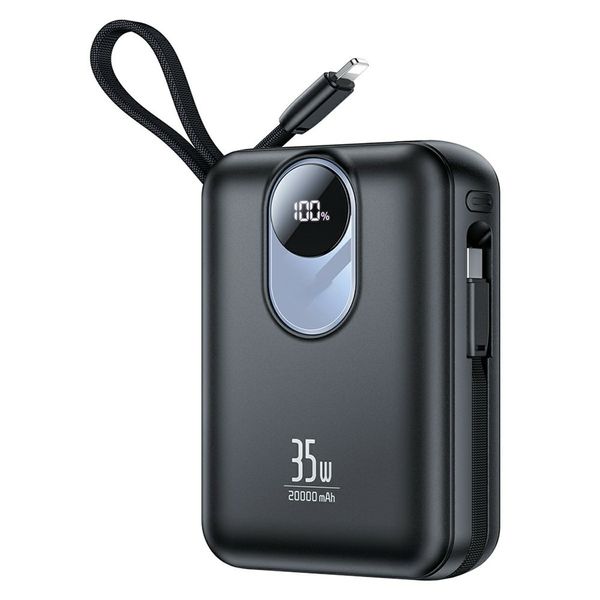 20000mAh Power Bank 35W Fast Charging Digital Display Built-in Dual Cables