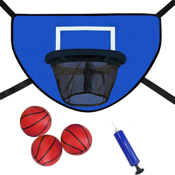Trampoline Basketball Hoop Kit with Pump and Mini Ball