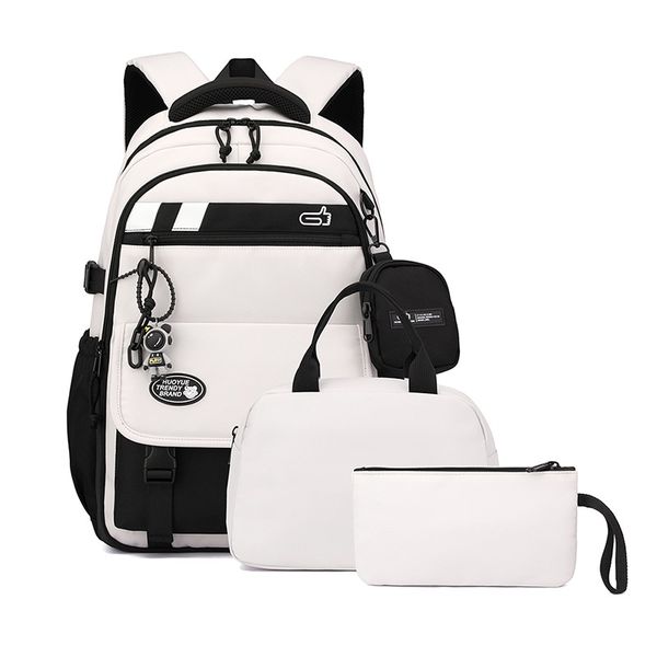 The Clip-Large Capacity Waterproof School Bag Geometric Laptop Backpack
