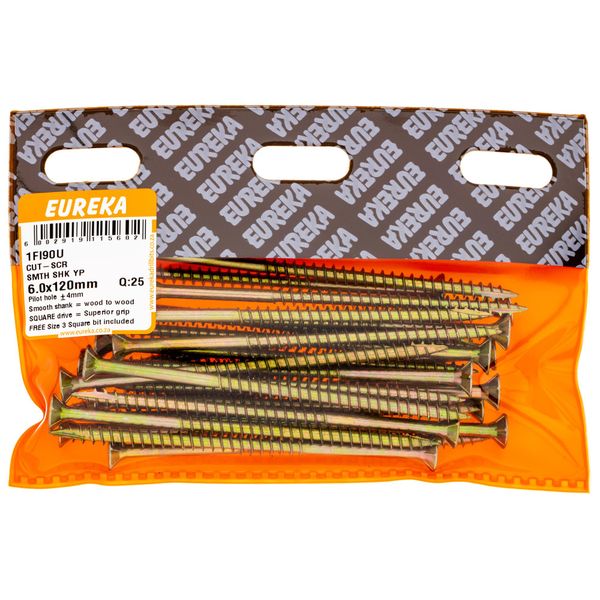 EUREKA Cut-Screw Smooth Shank 6 x 120mm Q:25 1FI90U