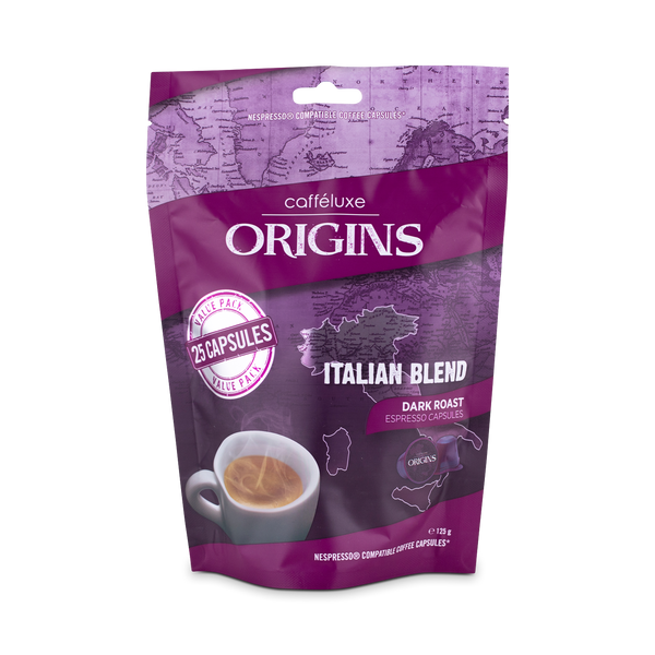 Caffeluxe Origins Nespresso Compatible Italian Coffee Pods - 25 Bag