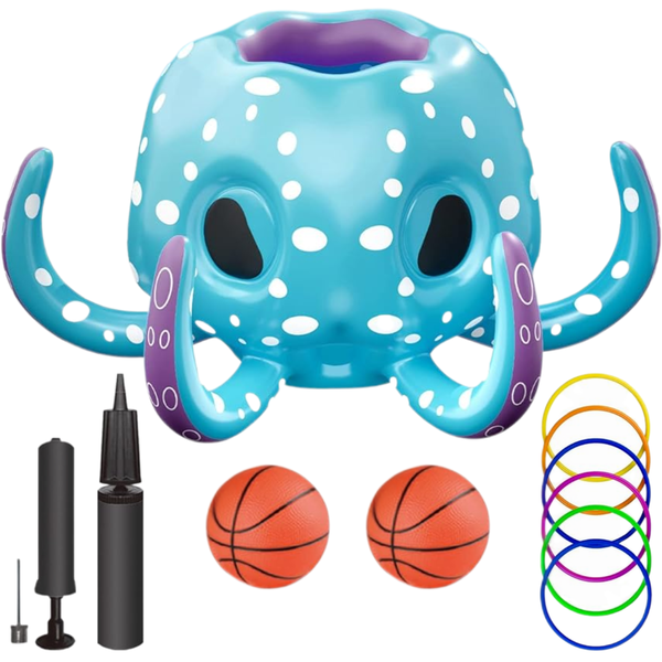 Inflatable Pool Toys Octopus Basketball Rings Outdoor Games Home &amp; Gift