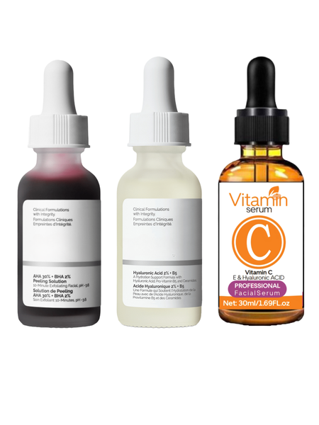 AHA 30% + BHA 2% Serum , Hyaluronic Acid 2% + B5 Seum &amp; Vitamin C Serum