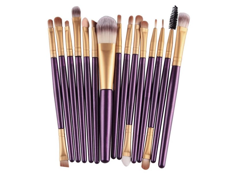 Happy You Purple Mini Makeup Brush Set - 15 Piece