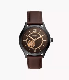 Fossil Men's Fenmore Automatic Brown Leather Watch - BQ2651