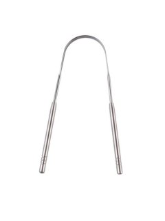 Stainless Steel U-Shaped Tongue Scraper- Silver