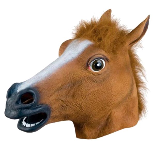 Party Fancy Dress Halloween Funny Horse Head Mask - Brown (33cm)