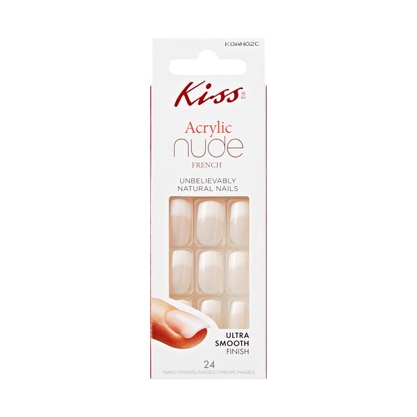 KISS Acrylic Nude French 24 Artificial Stick on nails