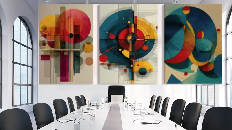 3 Piece Bauhaus Abstract Wall Art