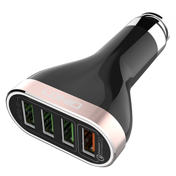 LDNIO Car Accessories - Fast Charging 4-Port USB Car Charger w/ Auto ID