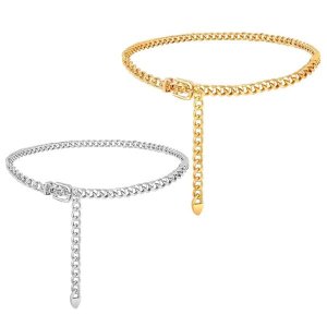 2Pack Adjustable Waist Chain Belt Women Ladies Link Belts for Jeans Dresses