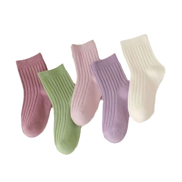 Soft Cotton Crew Socks for Toddlers 5-8Y