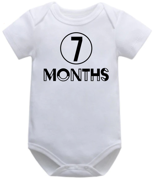 7 Months Baby Milestone BabyGrow/Onesie