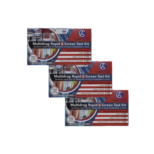 3 Pack - 6 Multi Panel Drug Test Kit