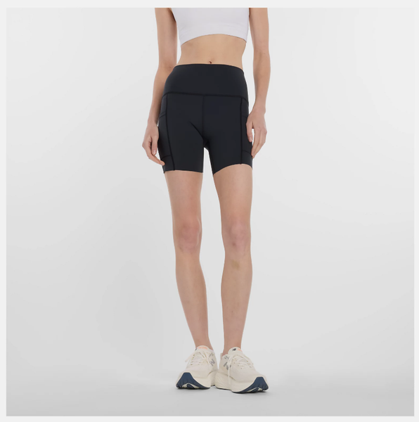 New Balance Women's Athletics Sleek 6-inch Fitted Shorts - Black