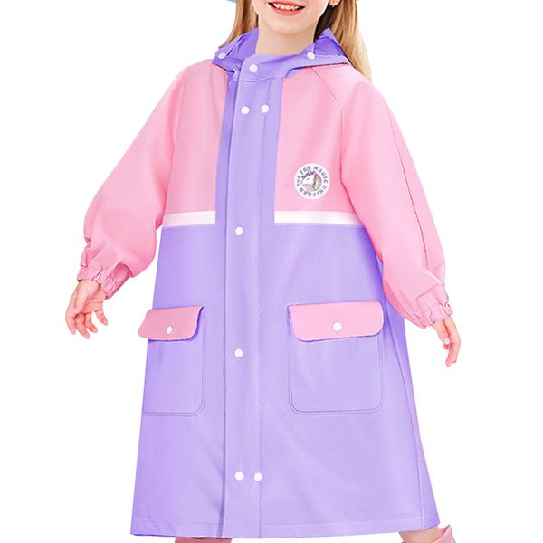 Kids Waterproof Raincoat with Backpack Cover
