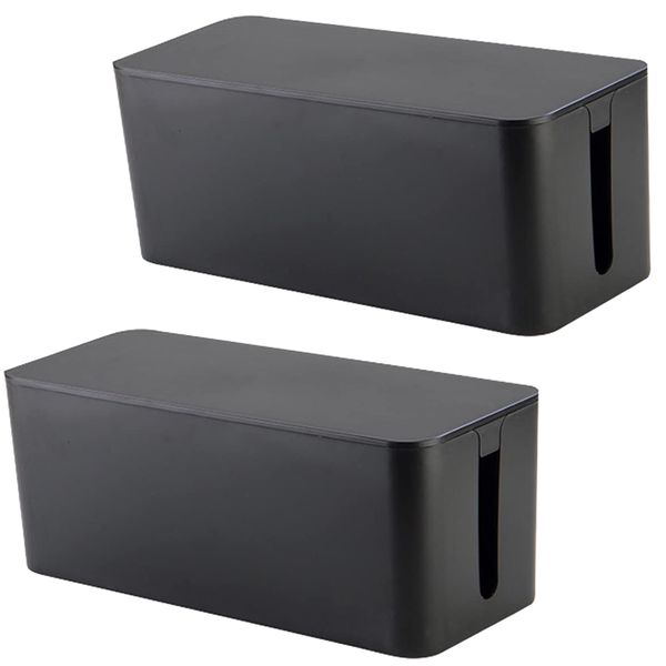 2 Pack Tidy Cable Management Box Cord Organizers 32.1cmx13.6cmx12.7cm