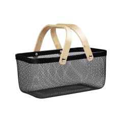 Large TRENDZ Vegetable wire basket with wooden handle