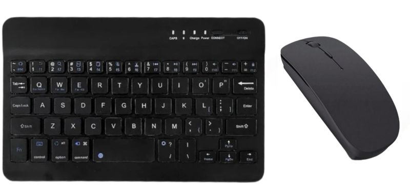 Rechargeable Wireless Mini Keyboard and Mouse Set - Black