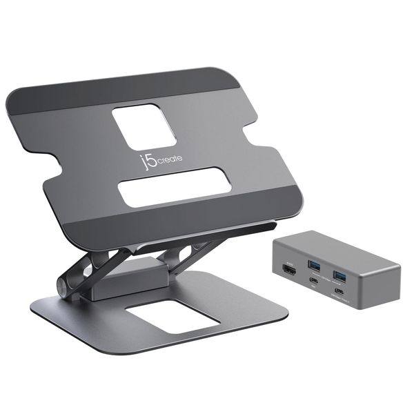 J5Create JTS327 Multi-Angle Laptop Stand with 4K Docking Station