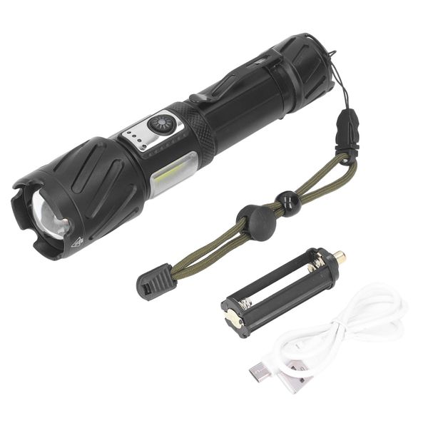 Red &amp; White USB - Rechargeable 6 - Mode Waterproof Flashlight