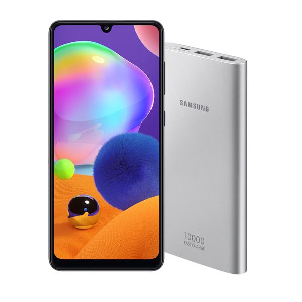 Samsung Galaxy A31 Prism Crush Black with Ultra Battery Pack Power Bank
