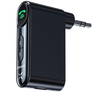 Baseus Plug &amp; Play One Click Hands Free Wireless Bluetooth Receiver - Black