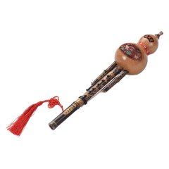 Bamboo Hulusi Flute, C Key, Carry Case