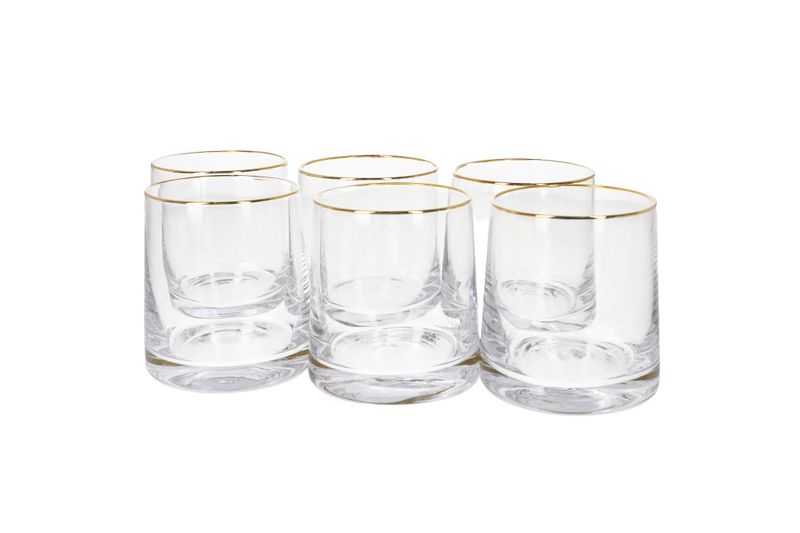 Danny home Glass Whisky Short Tumbler Glass 6pcs