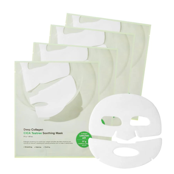 4 x SUNGBOON EDITOR Deep Collagen Cica Tea Tree Soothing Mask