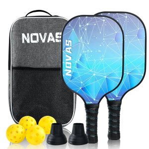 2 piece Pickleball Paddle Fiberglass Surface Pickleball Paddles Set - Blue