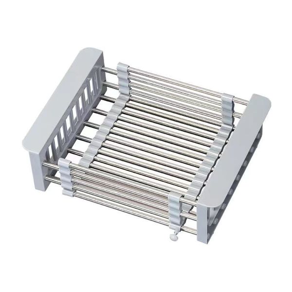 Kitchen Sink Stainless Steel Telescopic Fruit And Vegetable Drying Rack