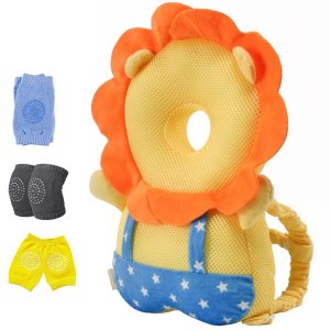 Baby Head Protector Backpack Soft Plush Prevent Back Fall with 3 knee pads