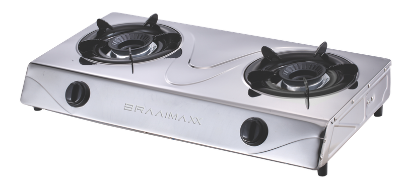 Braaimaxx 2 Plate S/Steel Gas Stove W/O Hose &amp; Reg