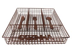 Cutlery Divider 32.5x26x5cm 4 Division Copper Colour Cozinha Rvt643