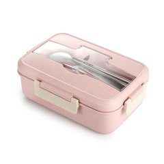 1 Piece Pink Kitchen Sticks Lunch Box With Spoon Kitchen Container For Sto