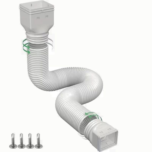 Bestby - 158cm Extendable Rainwater Drainage Pipe Downspout Extender Set
