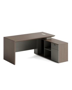 Executive Desk 1600 x 1400 x 750mm - Almond Grey Finish