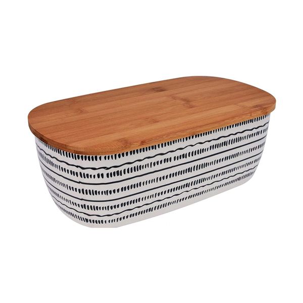 DH - 2 in 1 Unique Bamboo Fibre Bread Bin and Wooden Cutting Board